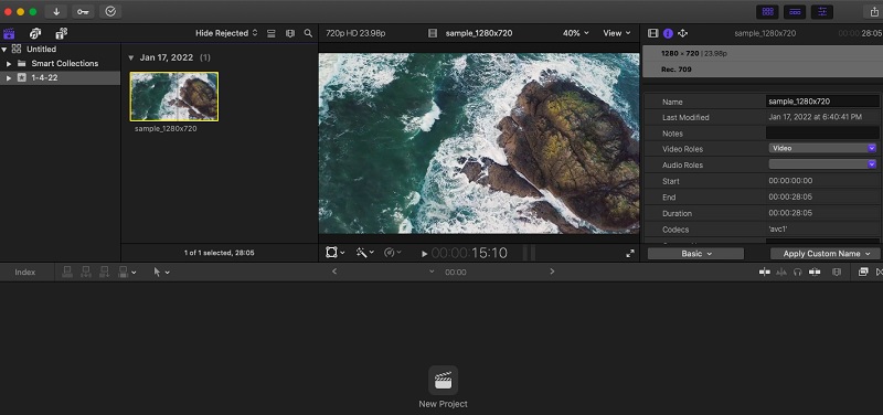 Final Cut Pro 修剪 M4V