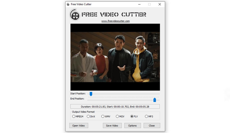 Besplatno Video Cutter Cut FLV