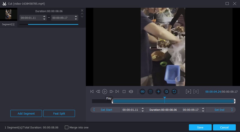 继续切割部分 Vidmore