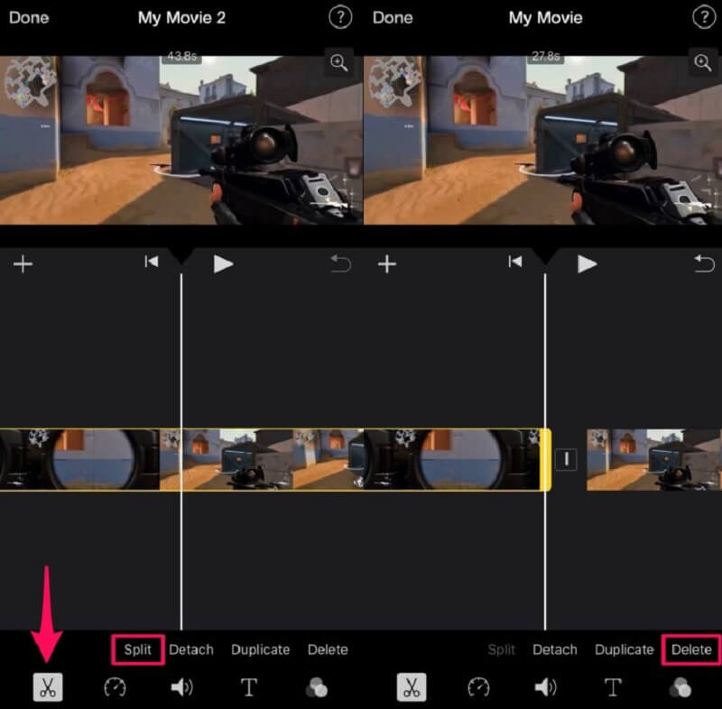 Shorten Video iMovie iPhone