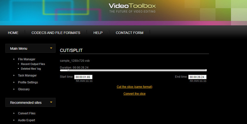 Caja de herramientas de video Cortar video