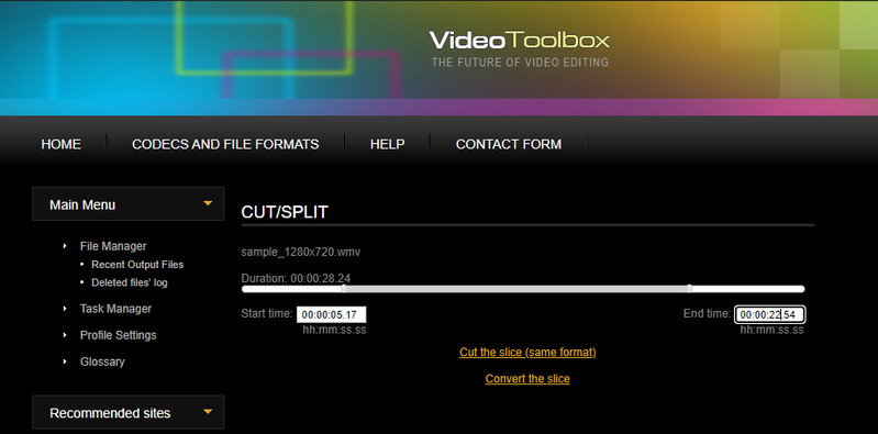 Video Toolbox Cut WMV