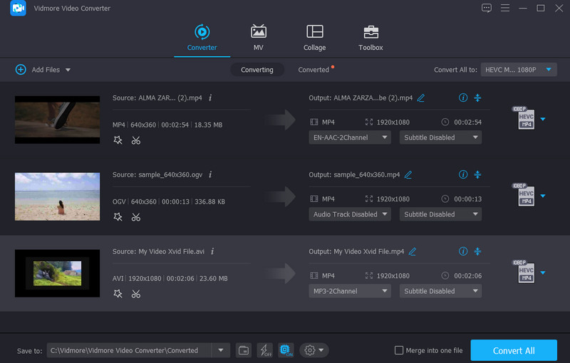 Interface principal do Vidmore