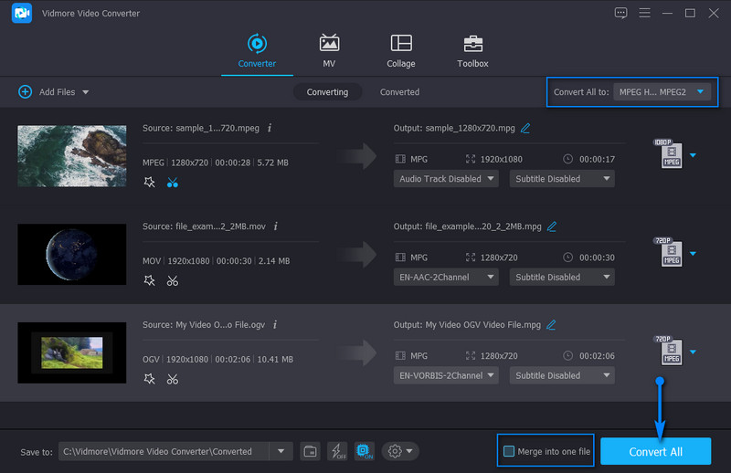 Vidmore Simpan Output MPEG