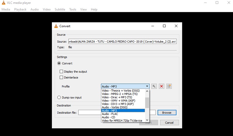 VLC Cabut Audio Daripada Video