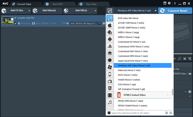 AVC Convert Interface