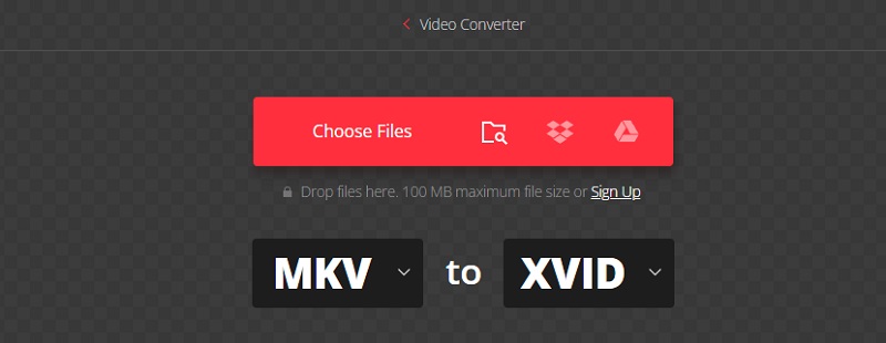 Konvertera MKV till XVID Convertio