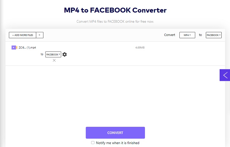 MP4 को Facebook Uniconverter में बदलें