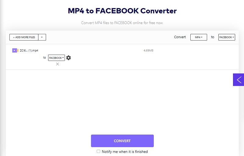 MP4'ü Facebook Uniconverter'a Dönüştür