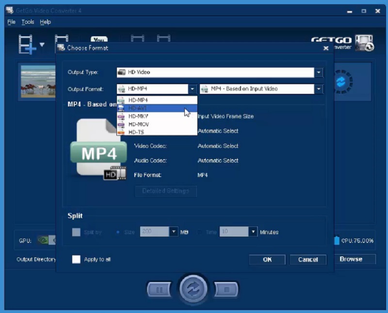 Chuyển đổi MP4 sang MTV GetGo Video Converter