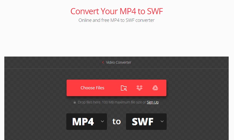 Chuyển đổi MP4 sang SWF Convertio