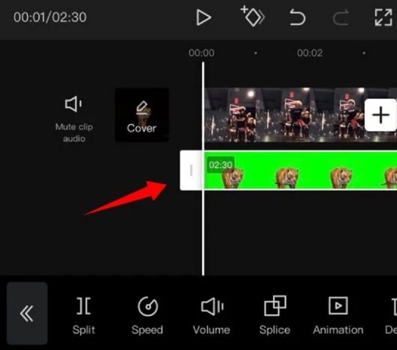 Videon leikkaaminen Android CapCut