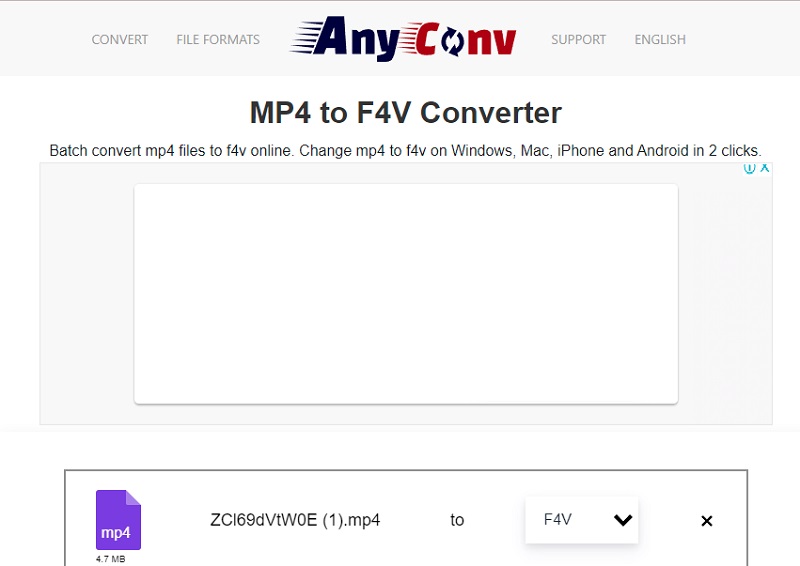 MP4 轉 F4V 視頻 AnyConv