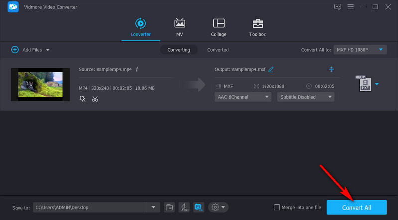 Vidmore Conversion Task