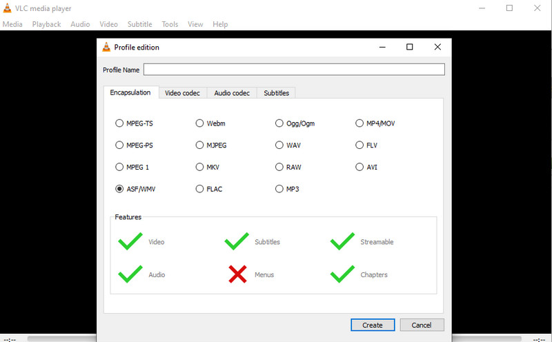 VLC Create Profile