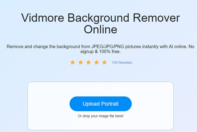 Tilføj billede Vidmore Background Remover Online