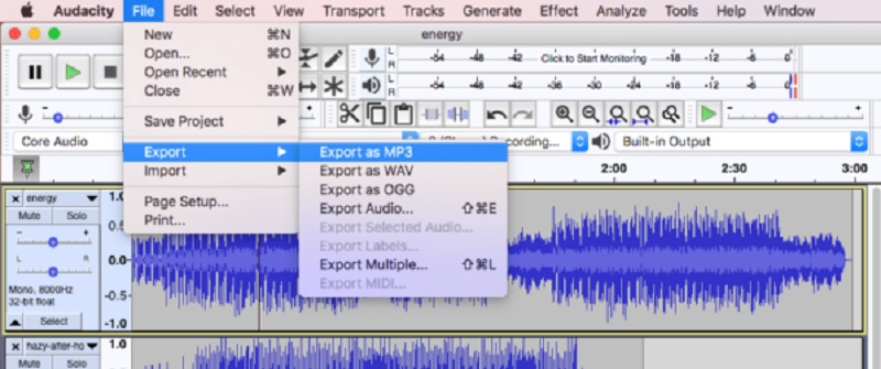 Converter AMR para MP3 Audacity