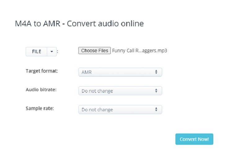 Chuyển đổi M4A sang AMR AConvert