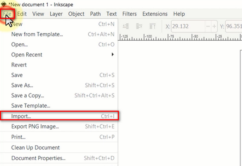 Inkscape Kép importálása