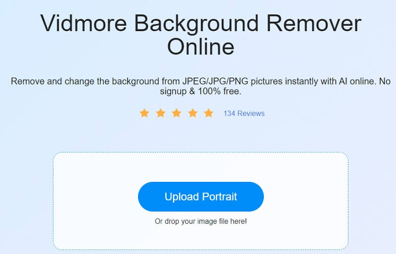 Vidmore Background Remover'ı Çevrimiçi Başlatın