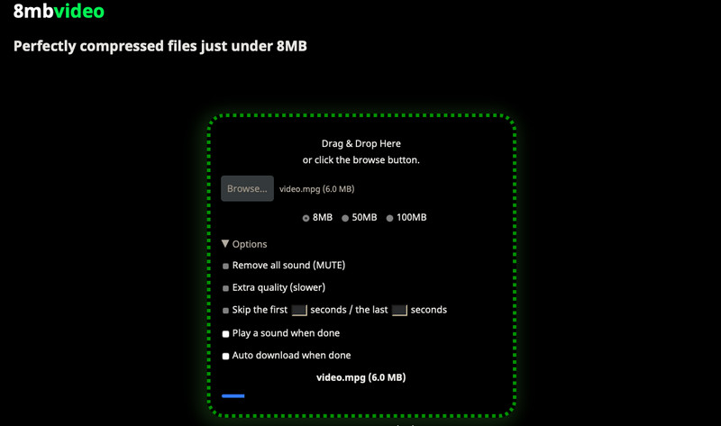 Compresor video de 8 MB