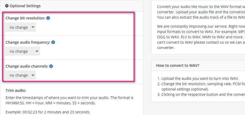 Change Optional Settings