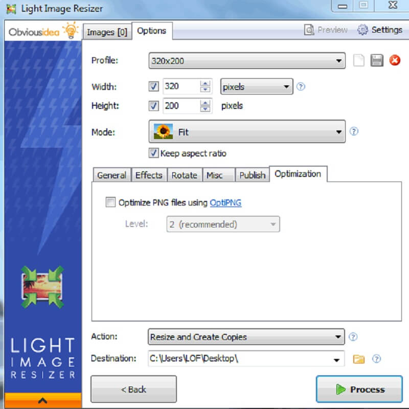 Komprimer GIF Light Image Resizer