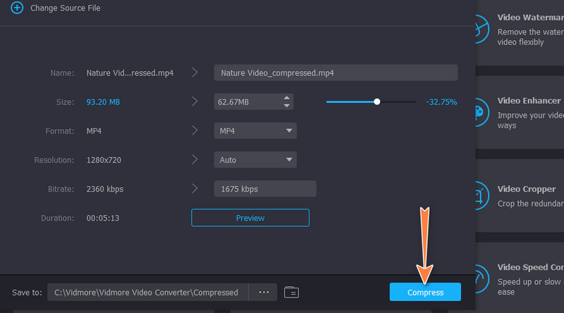 Komprimer videofiler