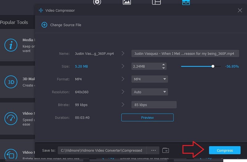 Compress Video Settings Vidmore