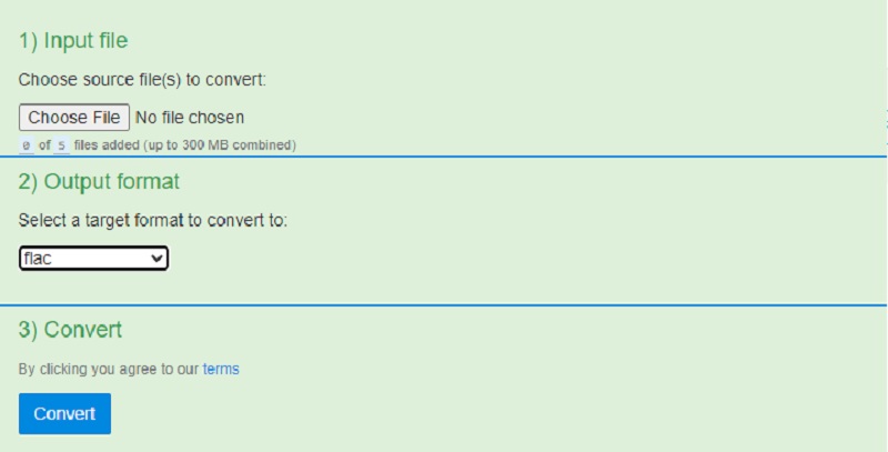 Konversi ALAC ke FLAC FreeFileConvert