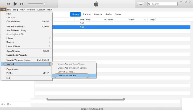 Chuyển đổi ALAC sang WAV iTunes