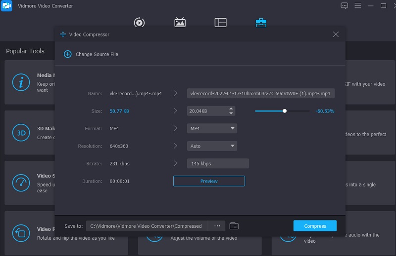 Edit Resolusi untuk Vidmore