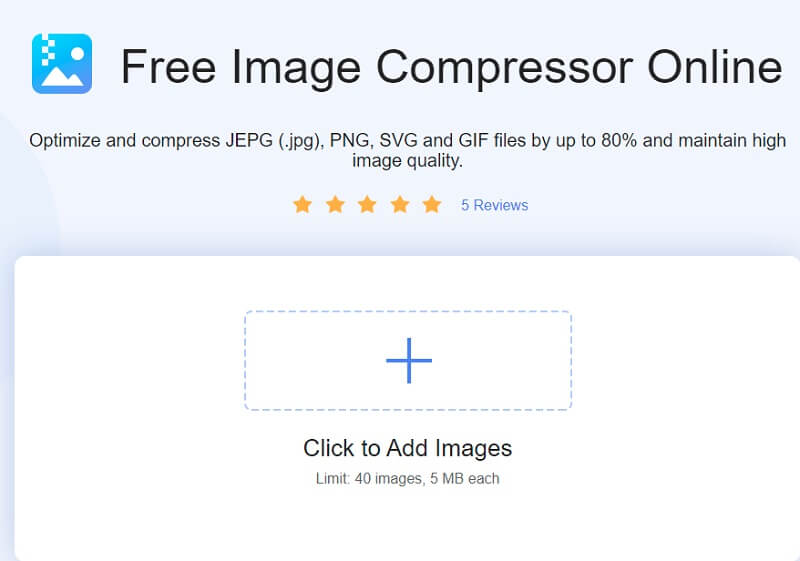 Accesați Vidmore Free Image Compressor