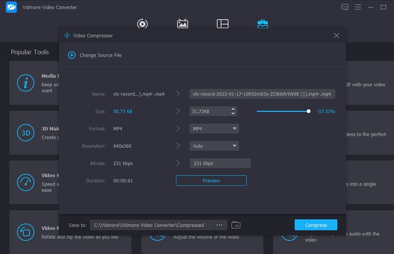 Mover control deslizante para Vidmore