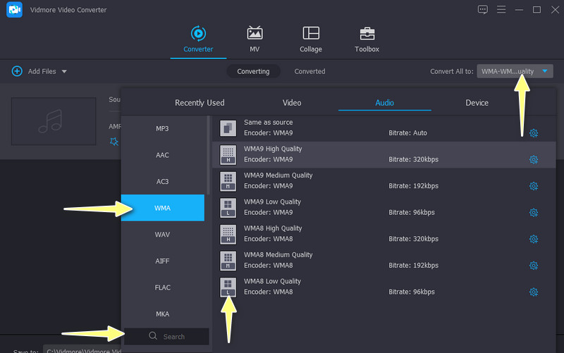 Select Output Format