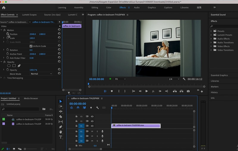 Hiệu ứng thu phóng Premiere Pro