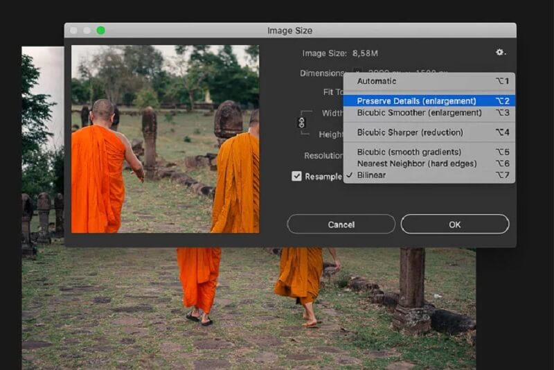 Photoshop นุ่มนวลขึ้น Bicubic