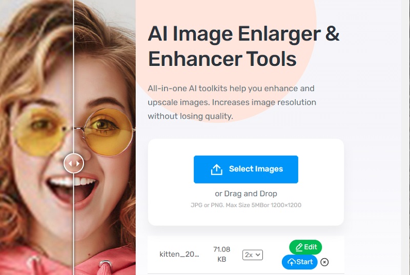 Enlarge Image AI Image Enlarger