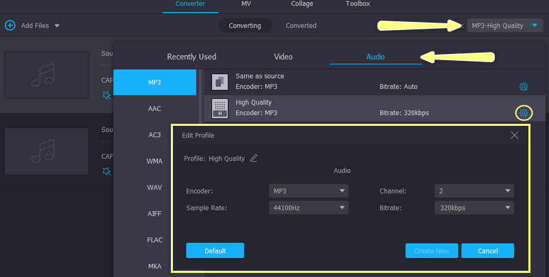 Define Output Settings