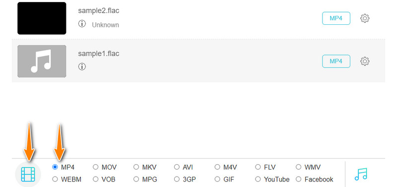 Velg Utdataformater