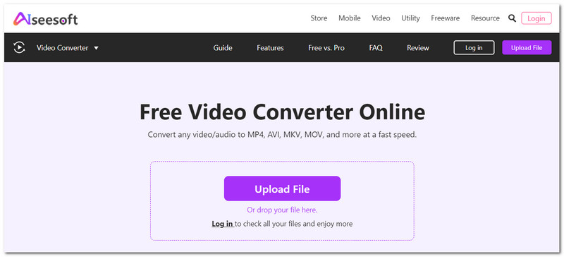 Convierta WAV a AVI Aiseesoft Free Video Converter en línea