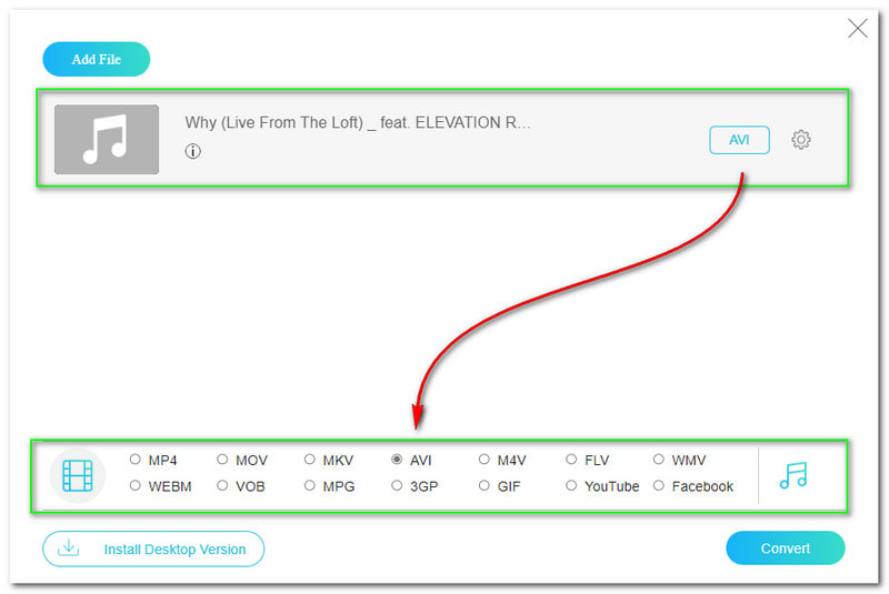 Converti WAV in AVI Vidmore Converter Panel