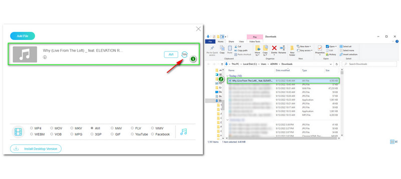 Converti WAV in AVI Cartella di output Vidmore Fine