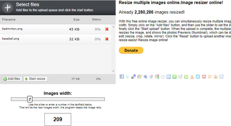 Strumento di ridimensionamento immagine online