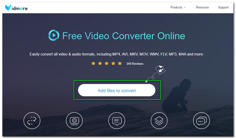 FLAC till WMV Vidmore Free Video Converter Online Lägg till filer att konvertera