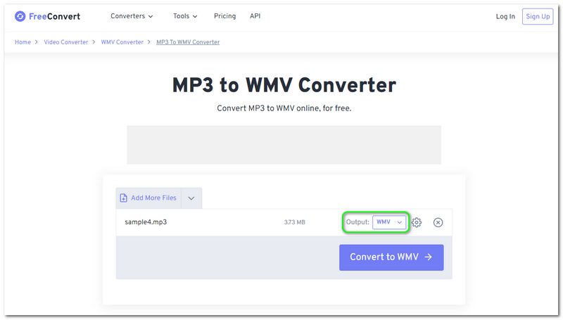 รูปแบบเอาต์พุต MP3 เป็น WMV Freeconvert 30