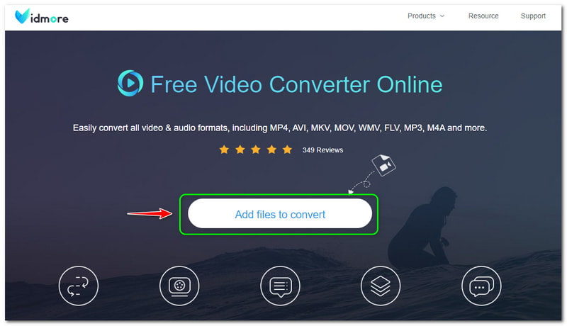 MP3 to WMV Vidmore Free Video Converter Online Add Files to convert 