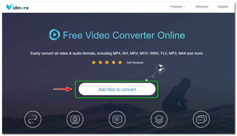 MP3 to WMV Vidmore Free Video Converter Online أضف ملفات للتحويل 