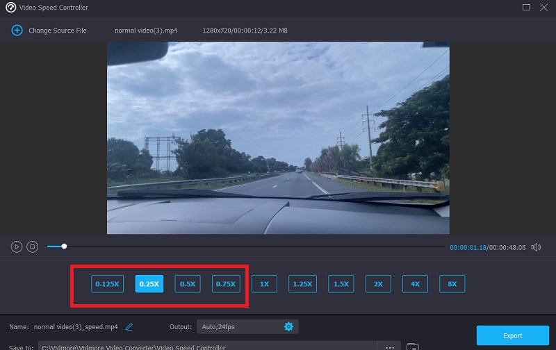 Speed Vidmore Buat Video Perlahan