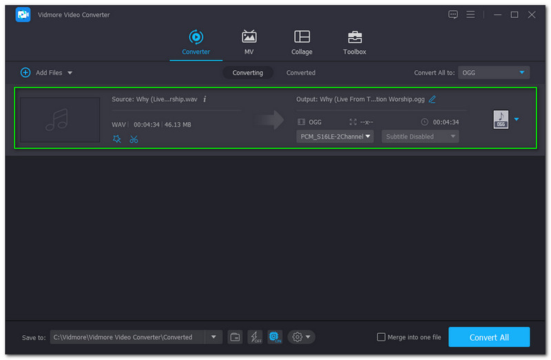 WAV til WEBM Vidmore Video Converter tilføjet fil